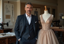 Styliste de renom : qui est considéré comme le premier à l’échelle internationale ? Homme élégant en costume dans un atelier de couture parisien