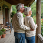 Résidence secondaire : définition, obligations fiscales, avantages Couple détendu sur terrasse de campagne en sweater