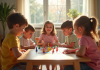 Groupe d'enfants de 3 à 4 ans jouant ensemble