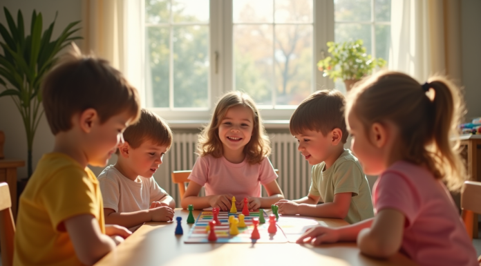 Groupe d'enfants de 3 à 4 ans jouant ensemble