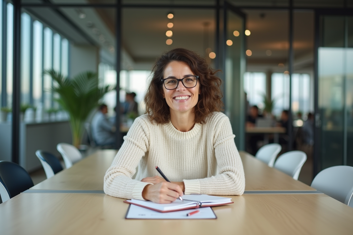 Femme prenant des notes lors d