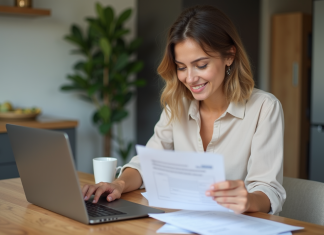 Rembourser prêts étudiants privés : conseils pour optimiser votre remboursement ! Jeune femme travaillant à la maison avec un ordinateur portable