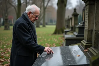 Plaque tombale symbolisant mémoire et respect pour les défunts
