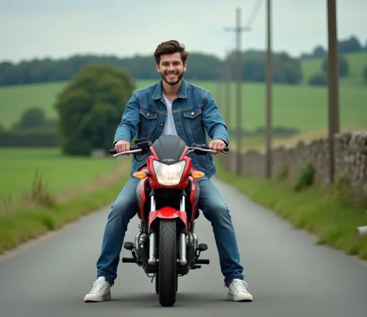 Les atouts du Dax Skyteam 50cc pour les passionnés de deux-roues Jeune homme souriant sur une moto Dax Skyteam 50cc en campagne