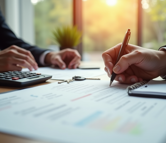 Coût d’une levée d’hypothèque : prix, démarches et informations à connaître Personne signant documents de pret immobilier au bureau